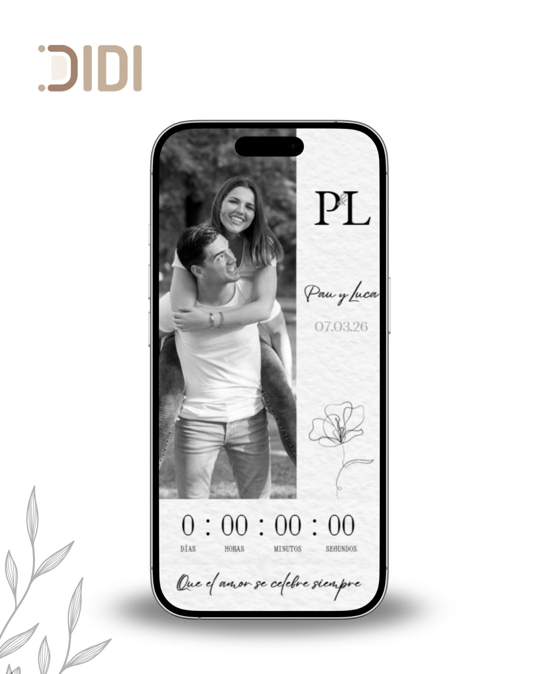 Invitaci&oacute;n XV Eucalipto y Dorado